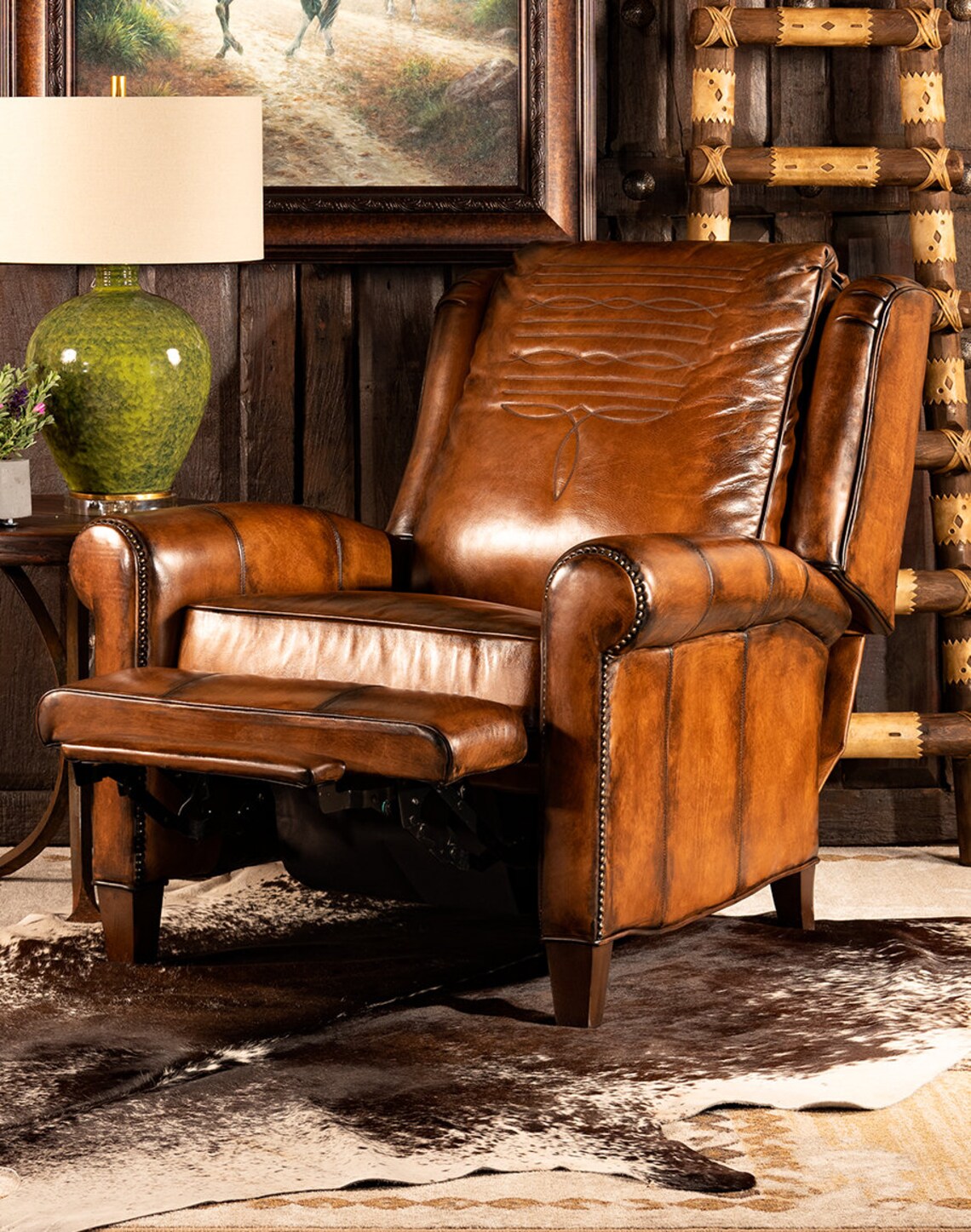 King Ranch Leather Recliner American Made High End Etsy
