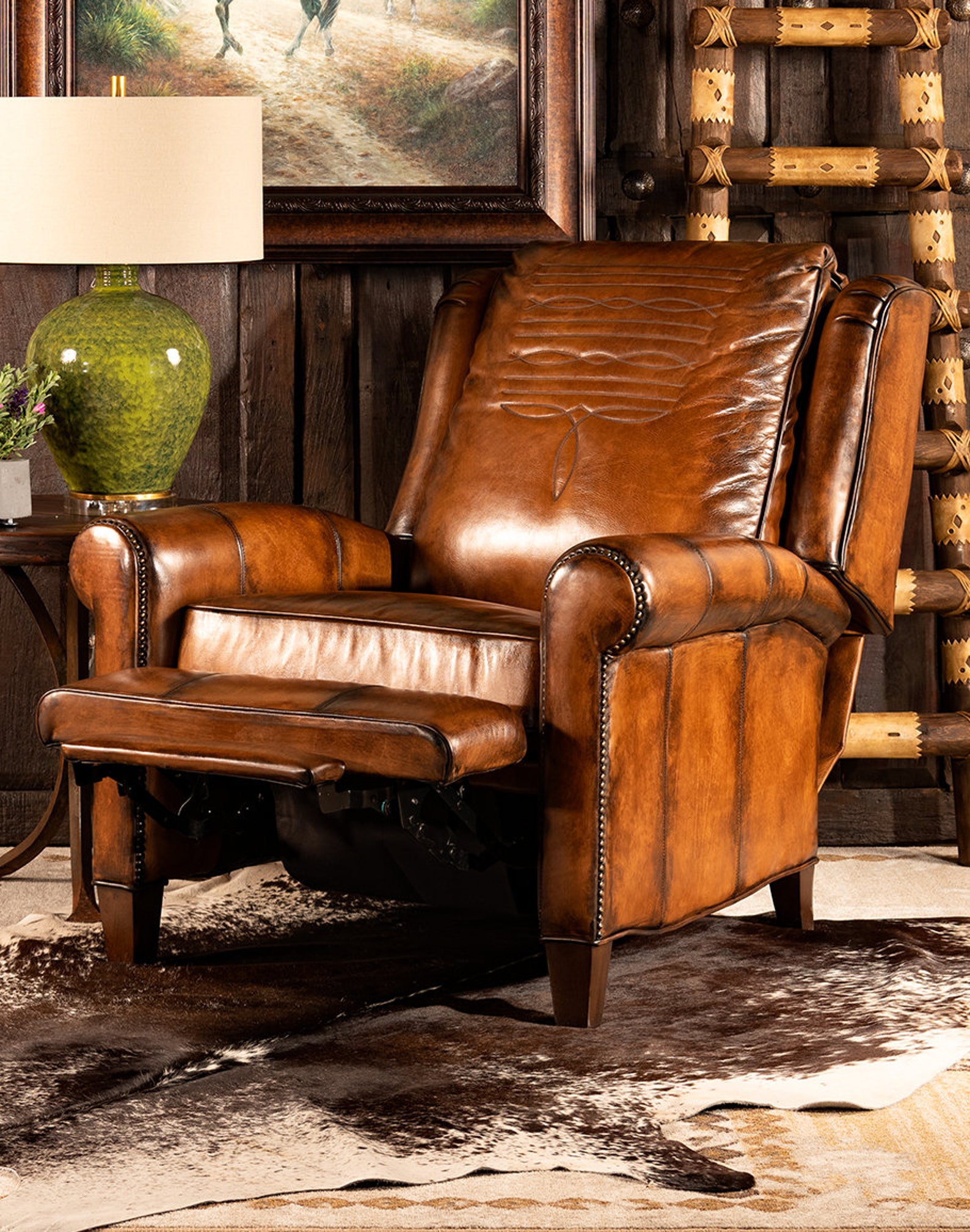 King Ranch Leather Recliner American Made High End Etsy