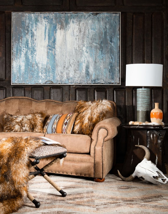 Rustic tan leather sofa deals