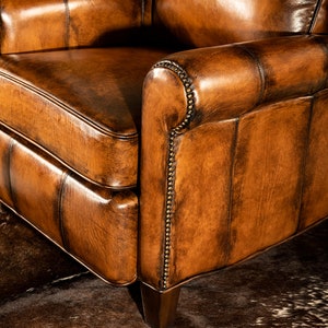 King Ranch Leather Recliner American Made High End Western Distressed High Quality image 5