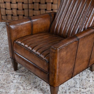 Hand Burnished Leather Recliner | Modern Rustic Design image 5
