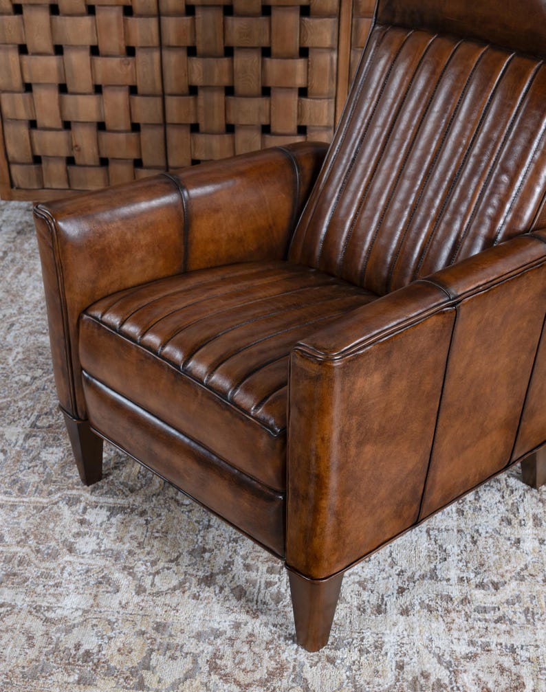 Hand Burnished Leather Recliner | Modern Rustic Design image 5