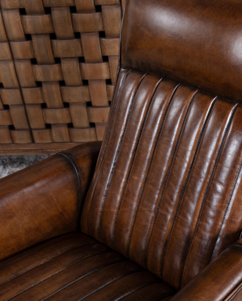 Hand Burnished Leather Recliner | Modern Rustic Design image 9