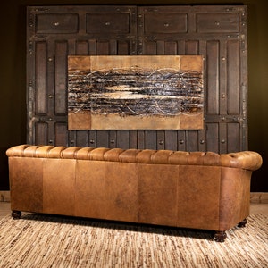 Buckeye Leather Chesterfield Sofa Fine Leather Furniture Tufted Rustic Elegant image 5