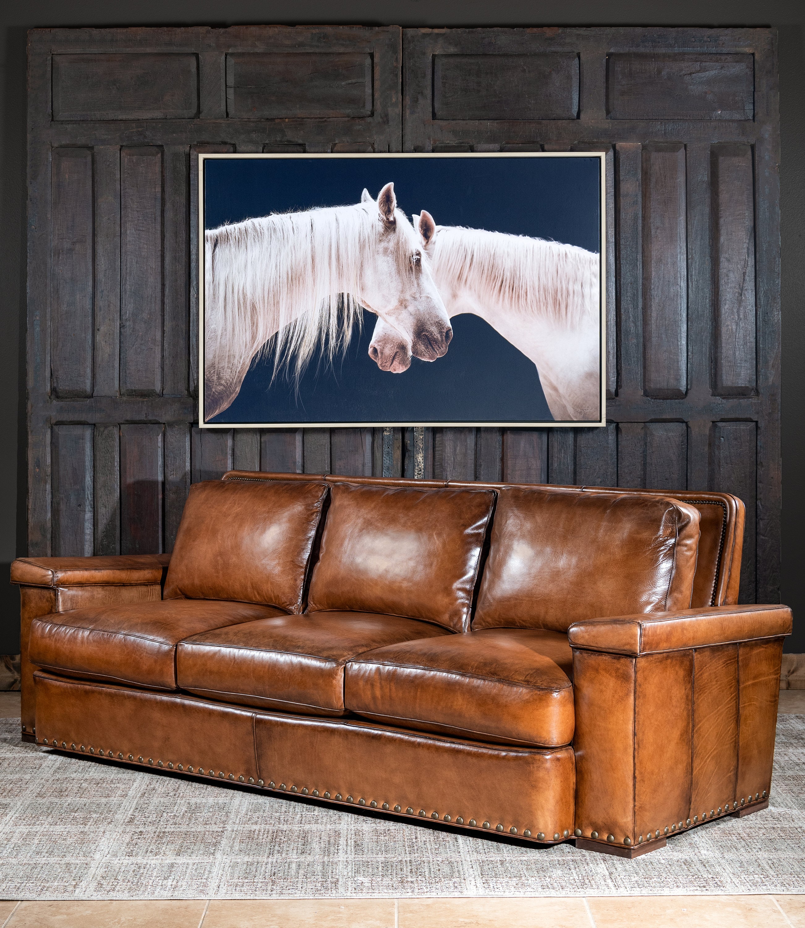 Emerson Bark Brown Leather Sofa | USA Made Full Grain Couch - Etsy