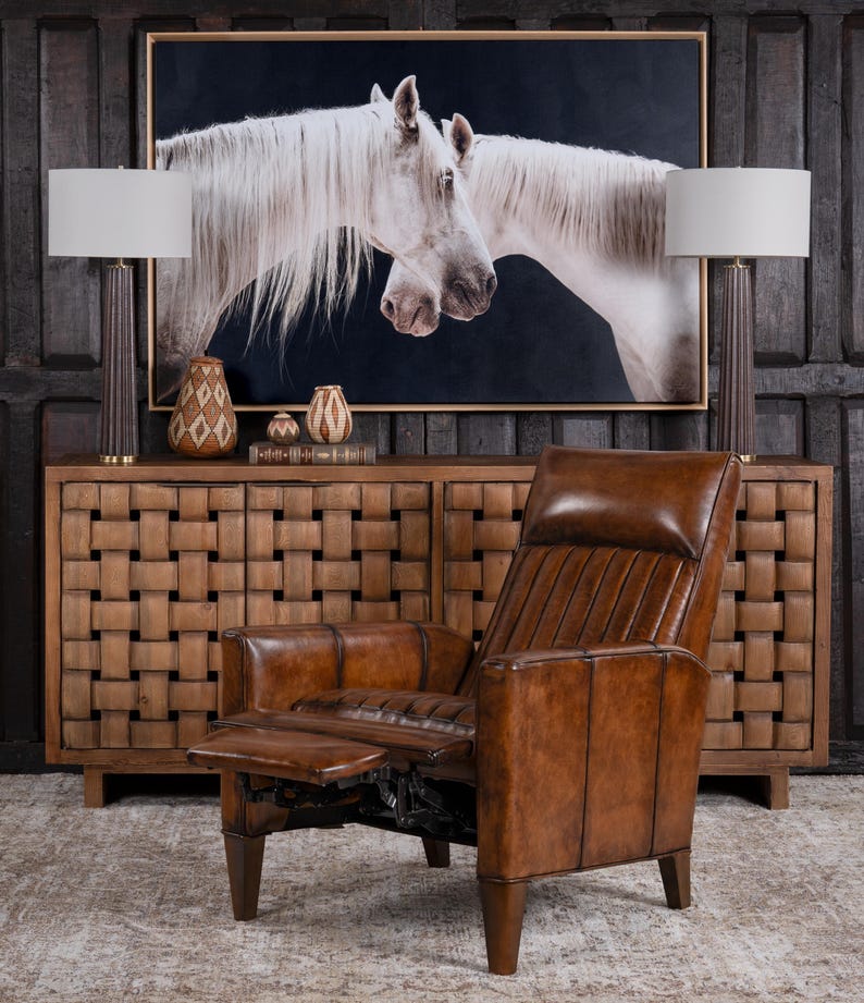 Hand Burnished Leather Recliner | Modern Rustic Design image 4