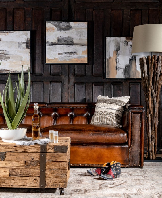 Urban Architect Sofa Leather Modern Rustic American Made High