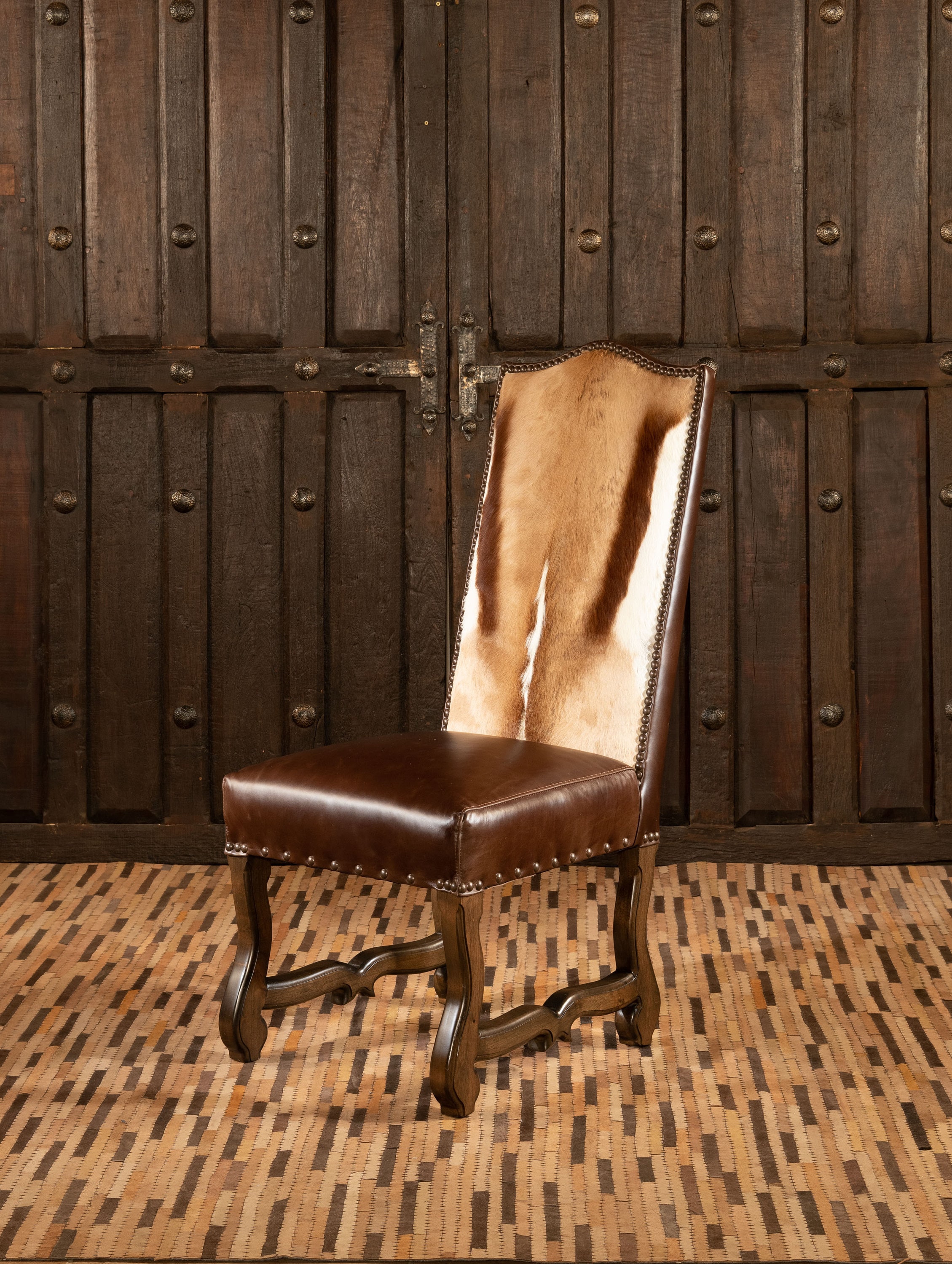Cowhide leather dining chairs deals