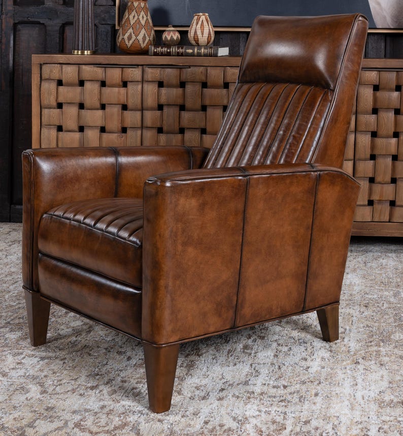Hand Burnished Leather Recliner | Modern Rustic Design image 8