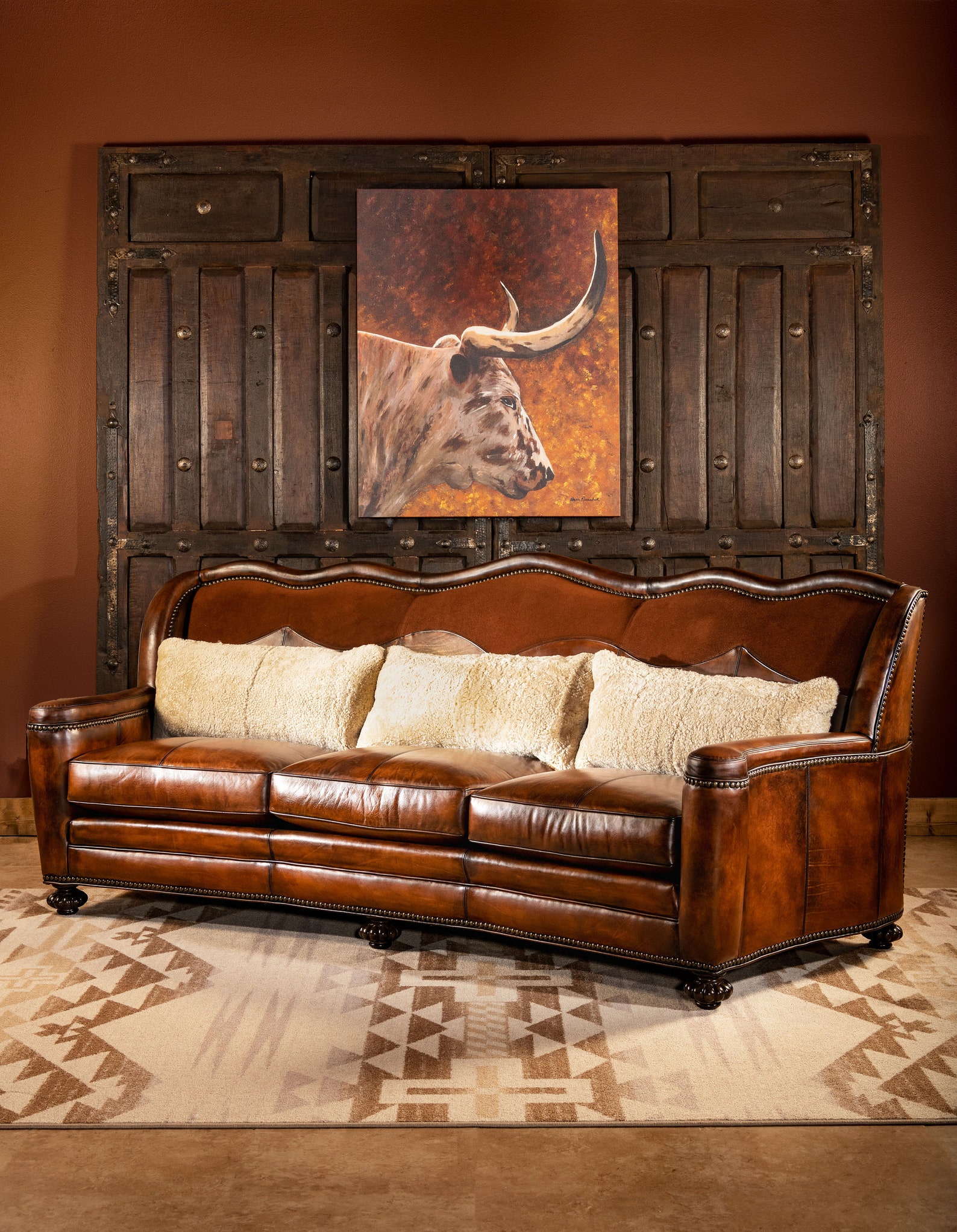 Maverick Leather Sofa Western American Made High End - Etsy