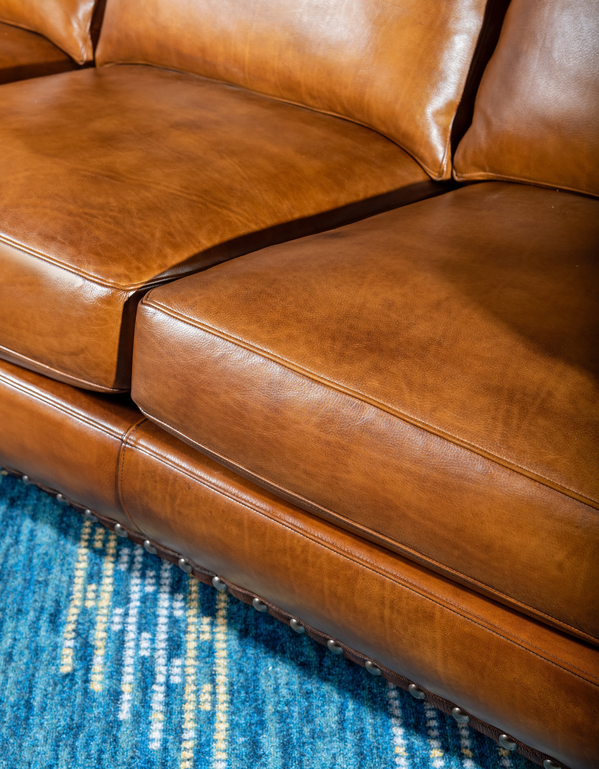 Handmade Full Grain Leather Sofa | Distressed Tan, American Made - Etsy