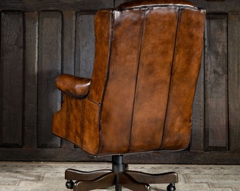 Drover Executive Desk Chair Fine Western Style Top Grain American Made