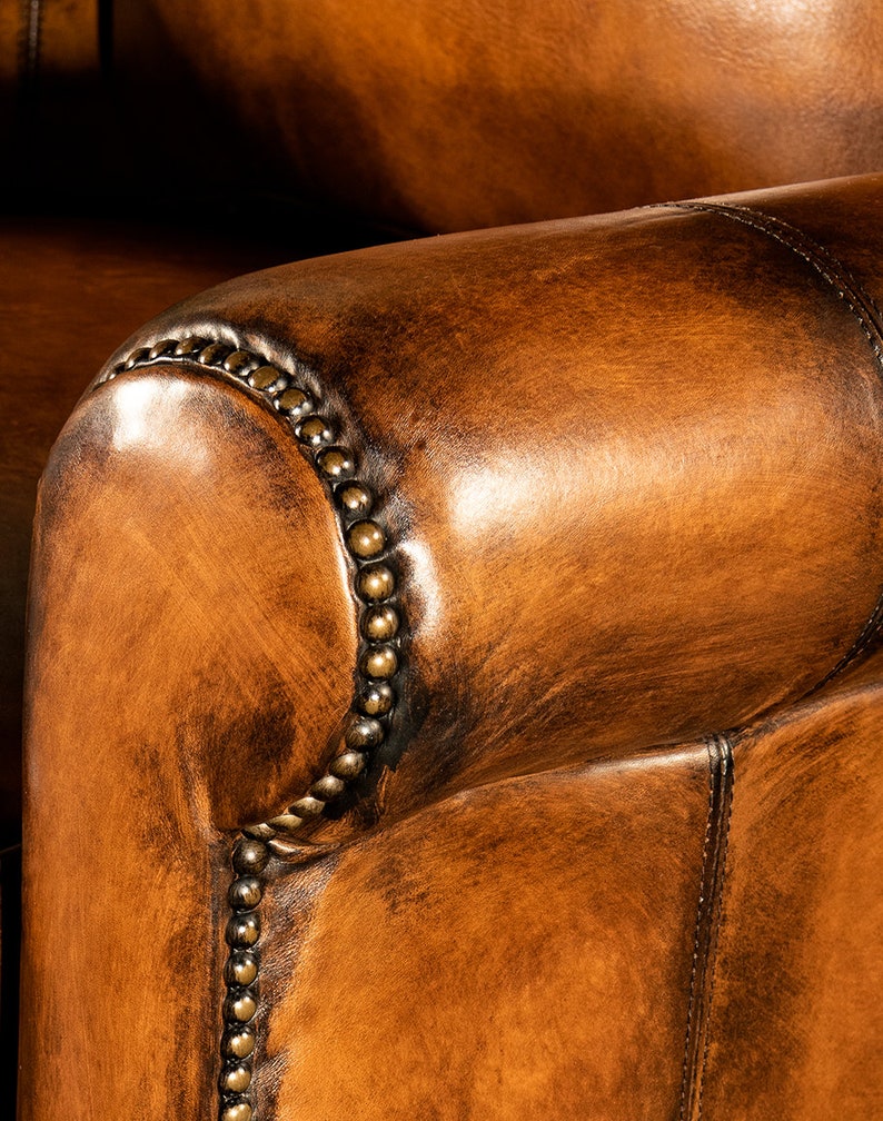 King Ranch Leather Recliner American Made High End Western Distressed High Quality image 6