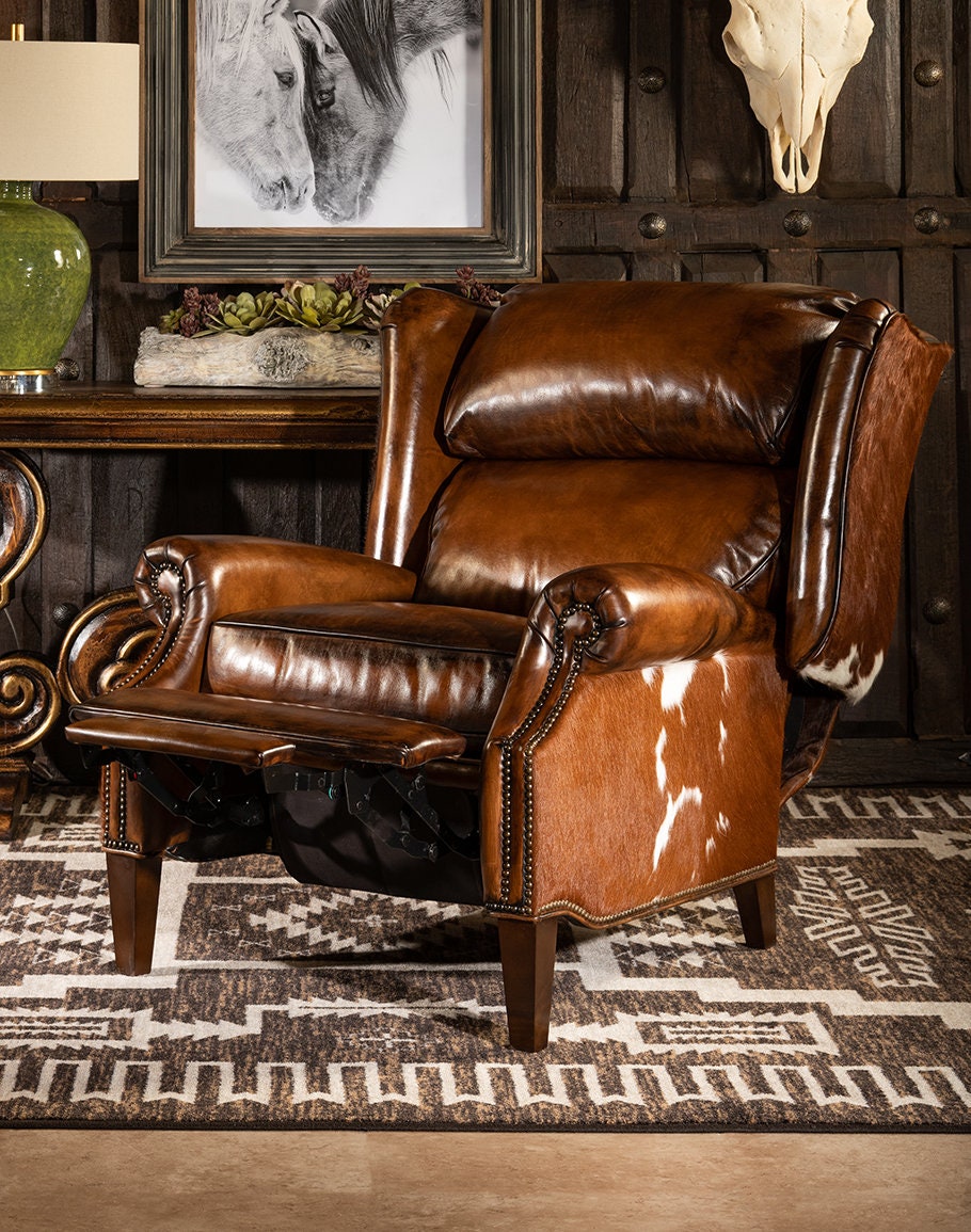 Sadler Leather Recliner Cowhide American Made High Quality Oversized Etsy