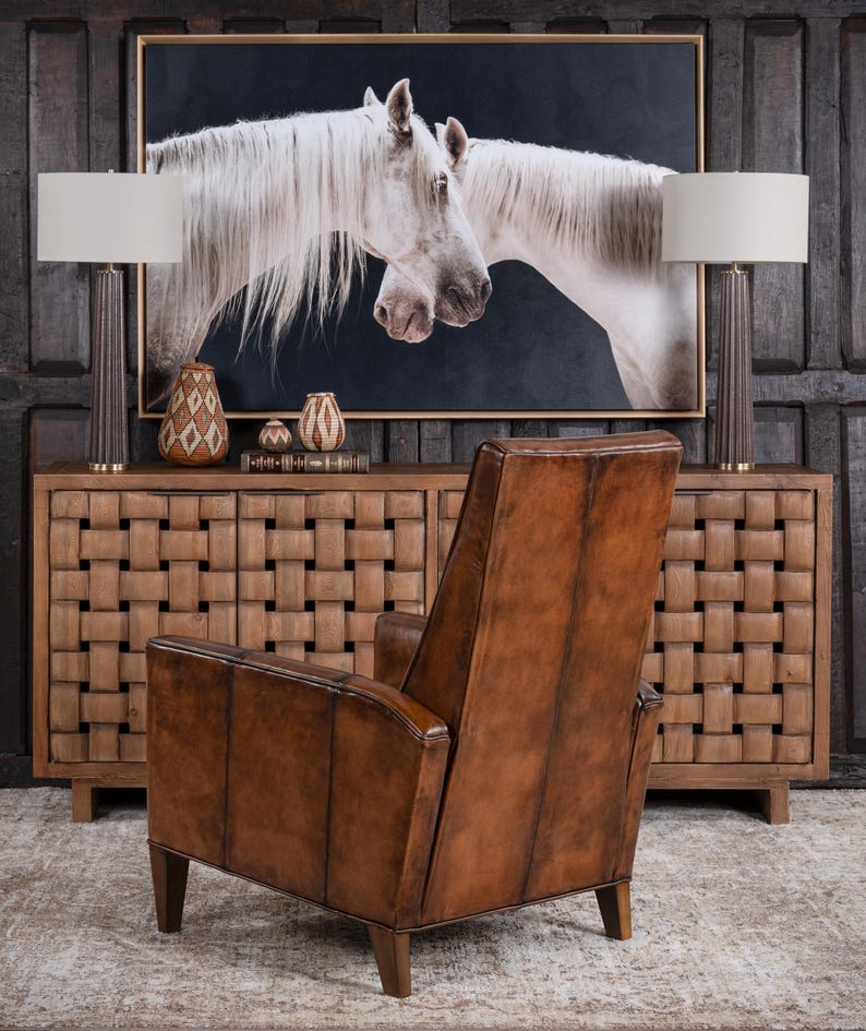 Hand Burnished Leather Recliner | Modern Rustic Design image 3