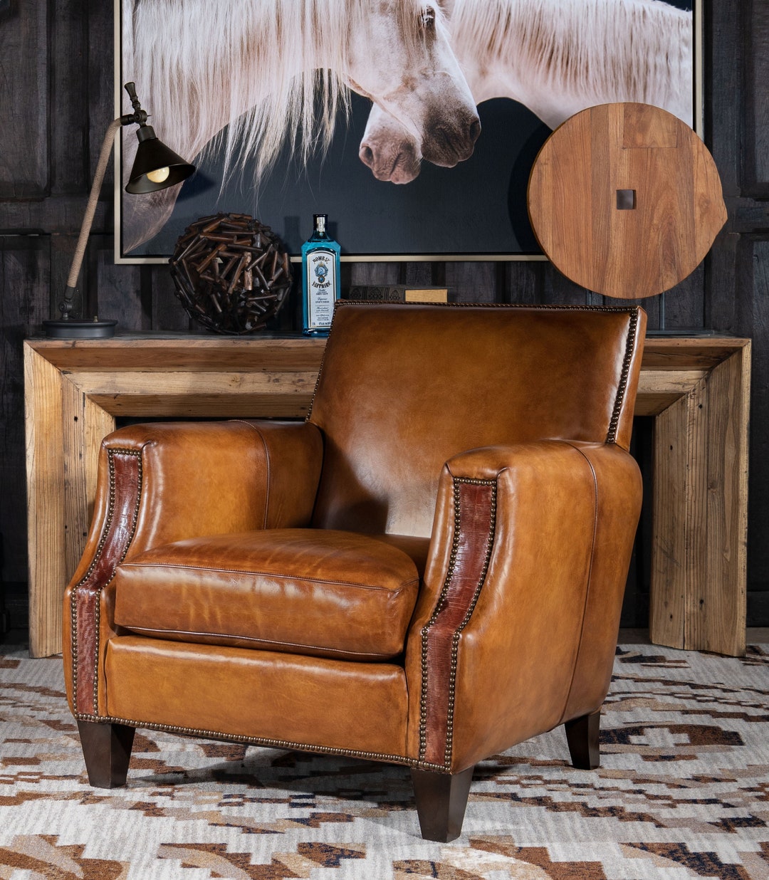 Vanguard Club Chair American Made Full Grain Leather