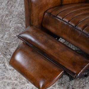 Hand Burnished Leather Recliner | Modern Rustic Design image 7