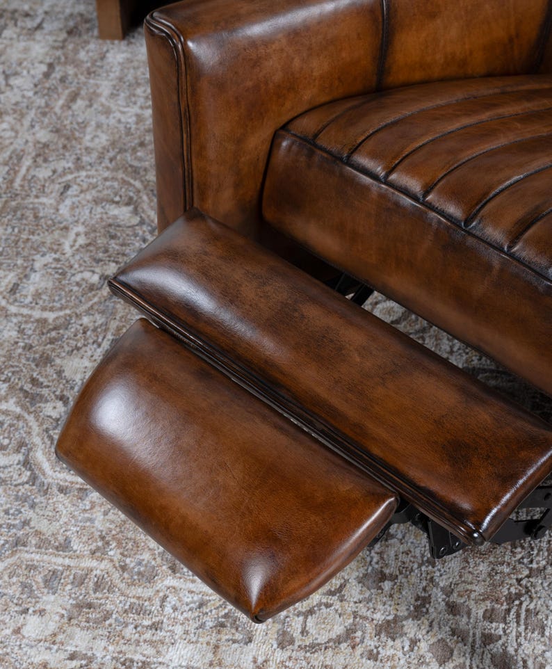 Hand Burnished Leather Recliner | Modern Rustic Design image 7