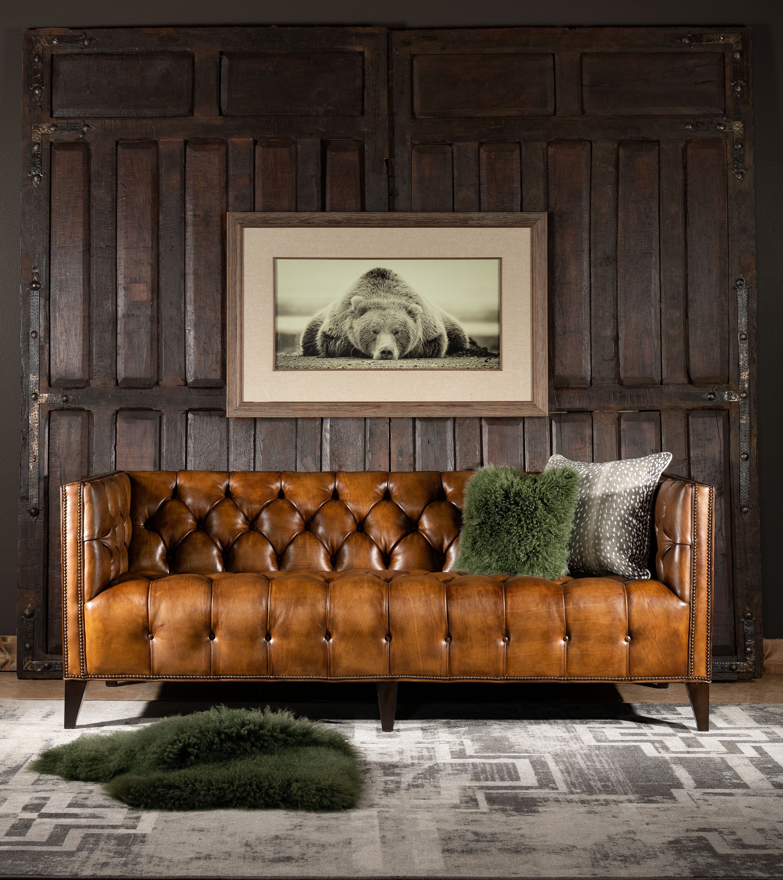 Kingston Tufted Leather Sofa Chesterfield Modern Rustic - Etsy