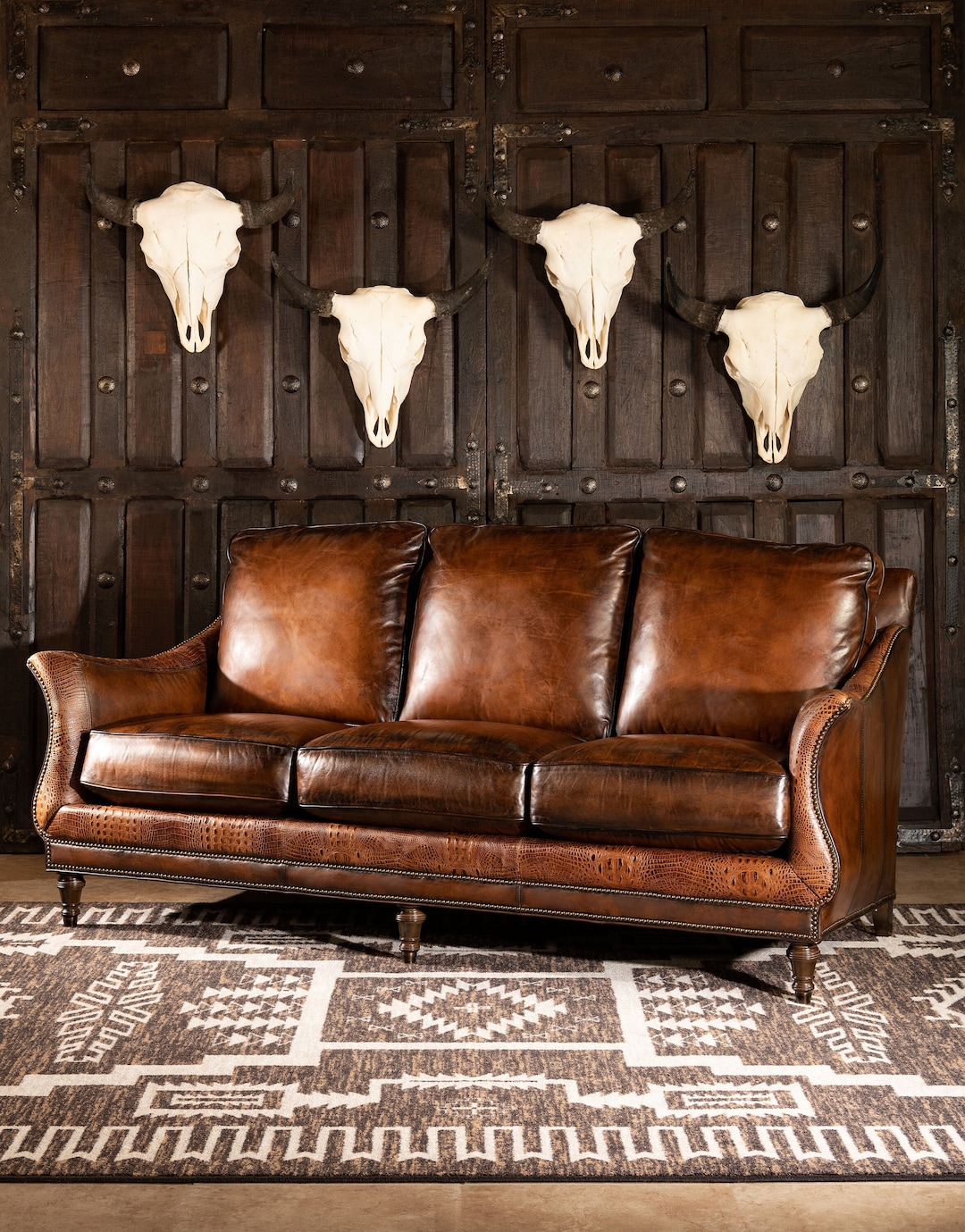 Calexico Leather Sofa Elegant Top Grain American Made High Quality Etsy