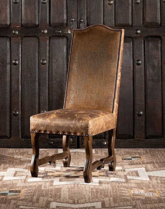 Rustic leather dining room chairs deals