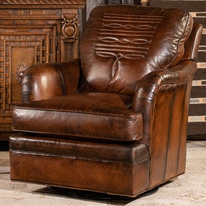 Boot Stitch Sauvage Swivel Glider Leather American Made High End