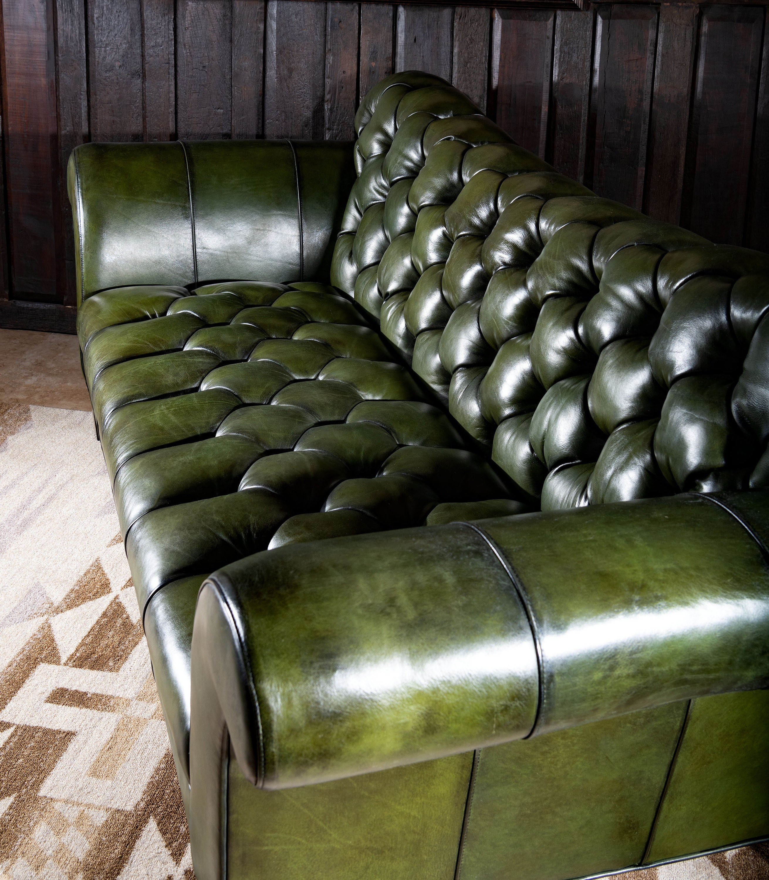 Green chesterfield sofa second hand deals