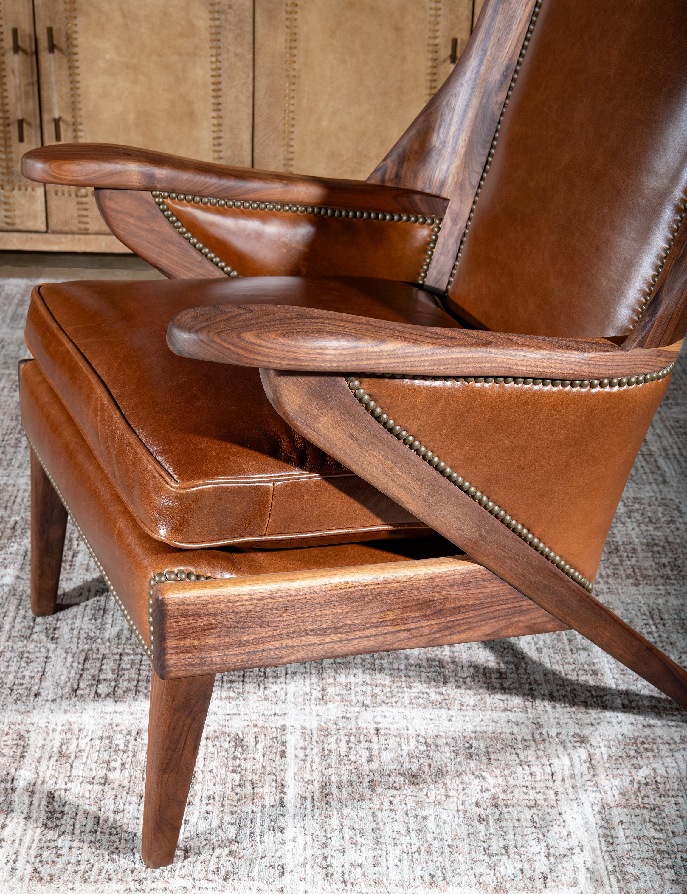 Boone Leather Chair | Full Grain | American Made | Black Walnut Wood - Etsy