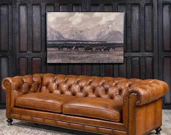 Handmade Leather Chesterfield Sofa | Tufted, American Made