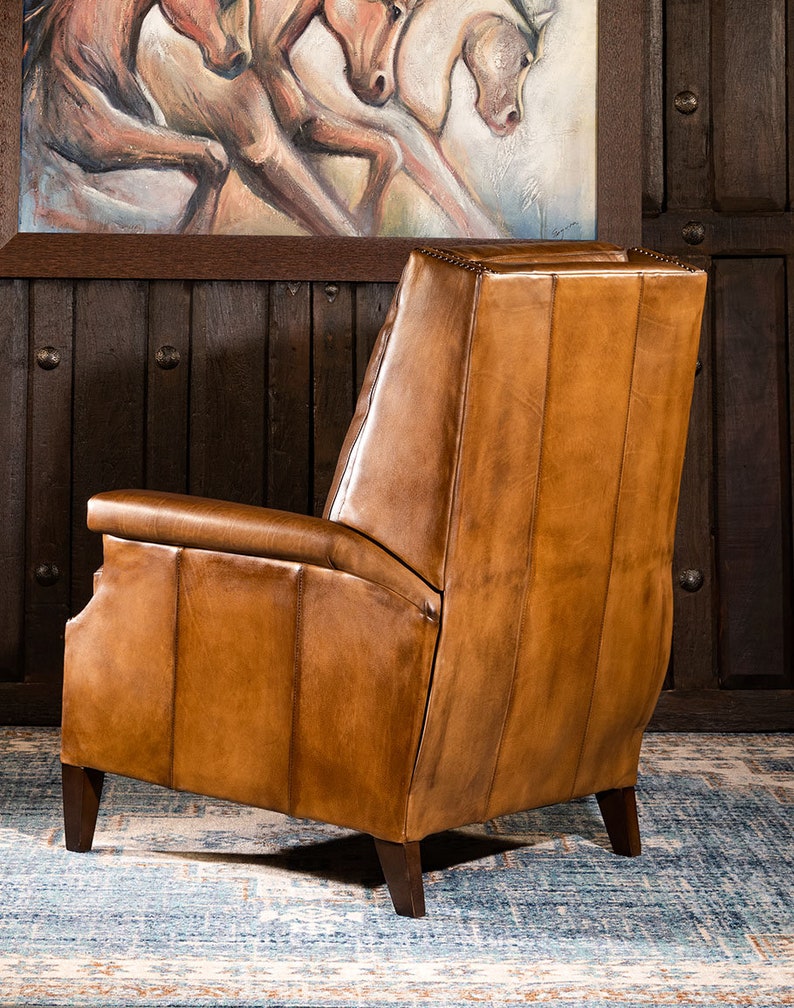 Ghent Saddle Leather Recliner Modern Rustic American Made Etsy