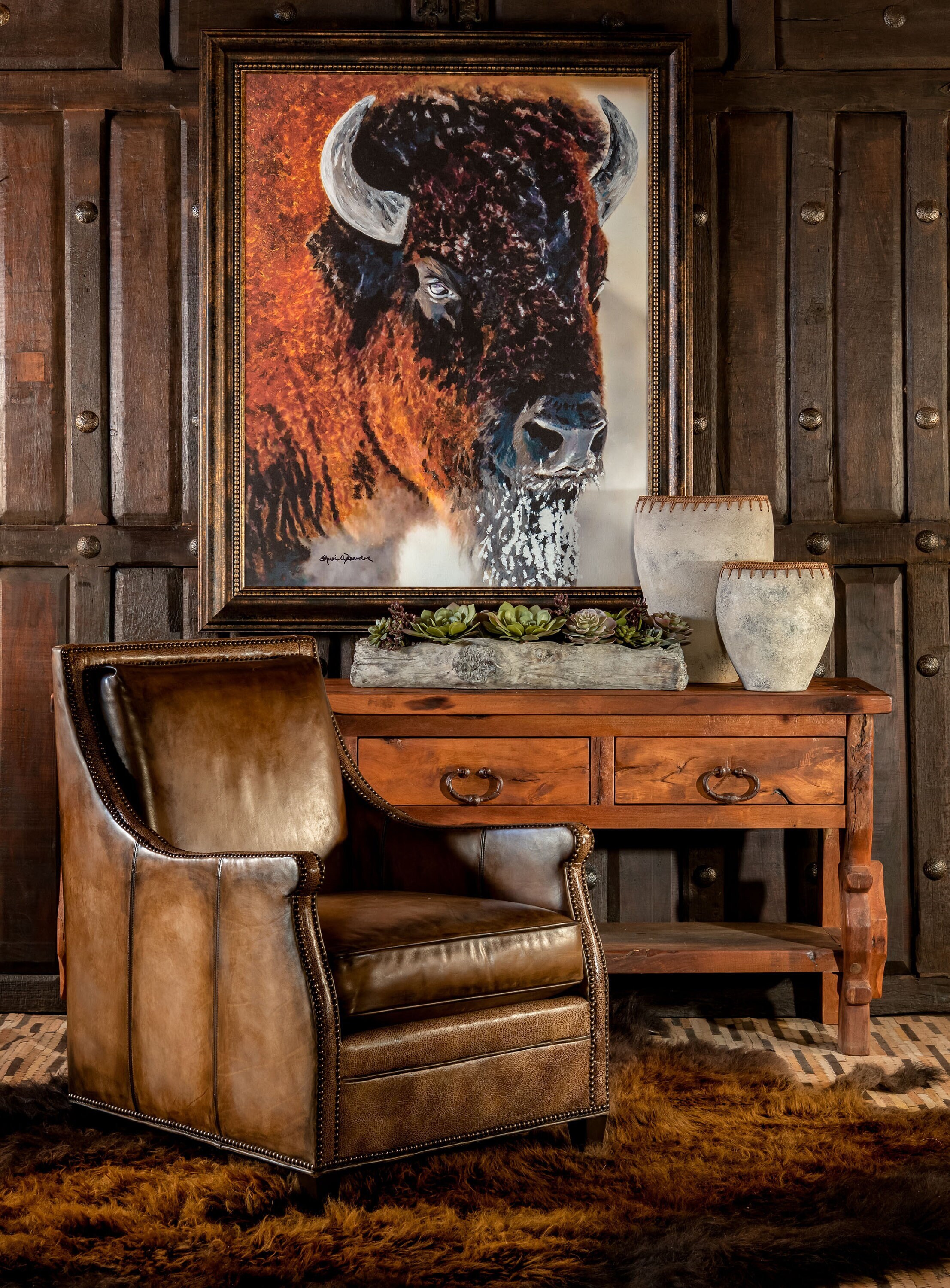 Jameson Leather Chair | Ranch Style | Modern Rustic | American Made ...