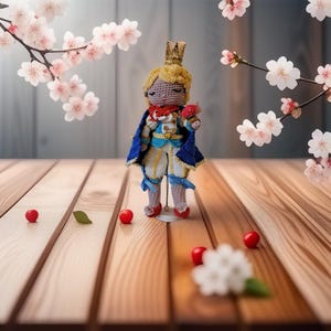 Handmade Crochet Prince Doll: Amigurumi Character Toy, Children&#39;s Decor