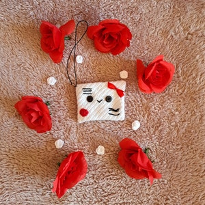 Gehäkelter Liebesbrief mit kleinem Panda und Herz, Valentinstagsgeschenk