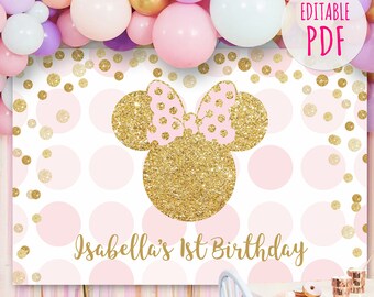 Minnie mouse backdrop | Etsy