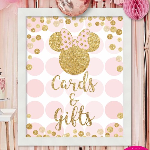 MINNIE MOUSE Sign Cards and Gifts Party Poster Minnie Mouse - Etsy