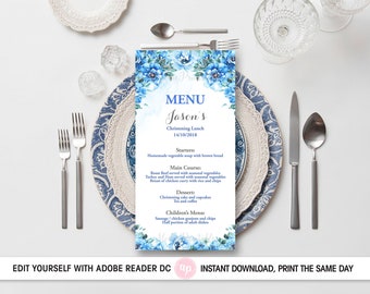 baptism menu etsy