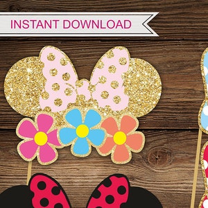 MINNIE MOUSE PROPS, Minnie Mouse Birthday Party Props, Minnie Mouse ...