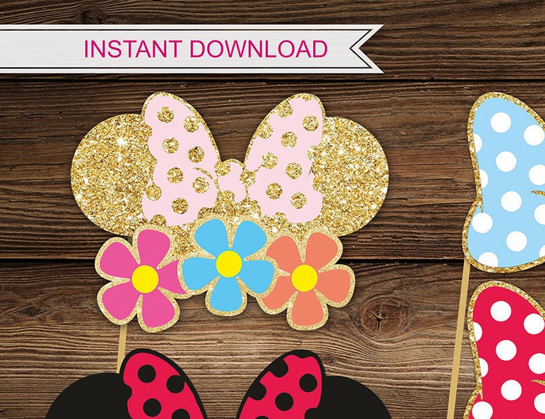 MINNIE MOUSE PROPS Minnie Mouse Birthday Party Props Minnie Etsy