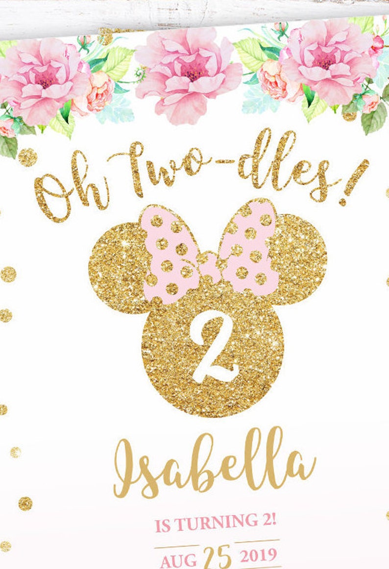 Minnie Mouse Invitation Oh Twodles Editable Birthday Etsy
