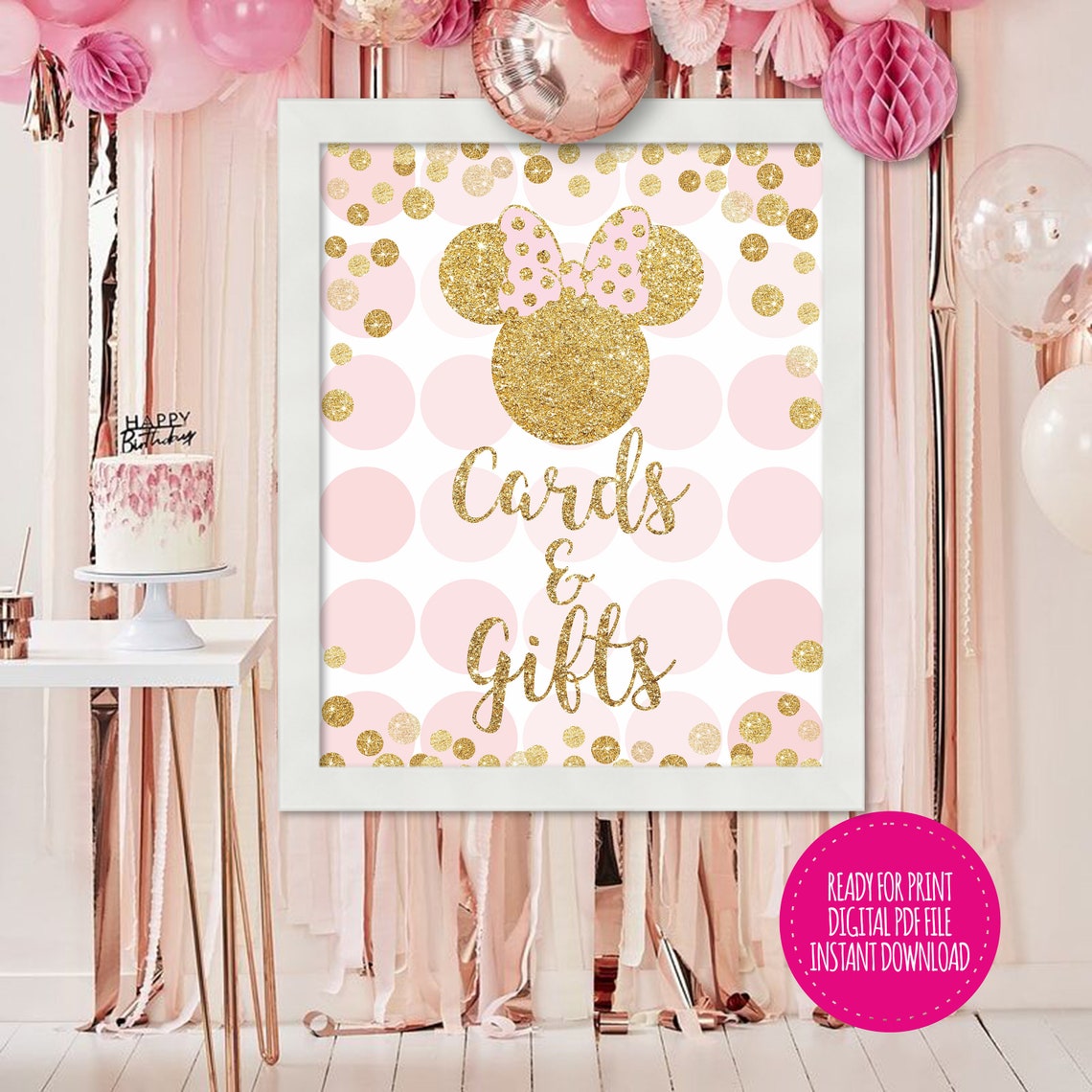 MINNIE MOUSE Sign Cards and Gifts Party Poster Minnie Mouse - Etsy