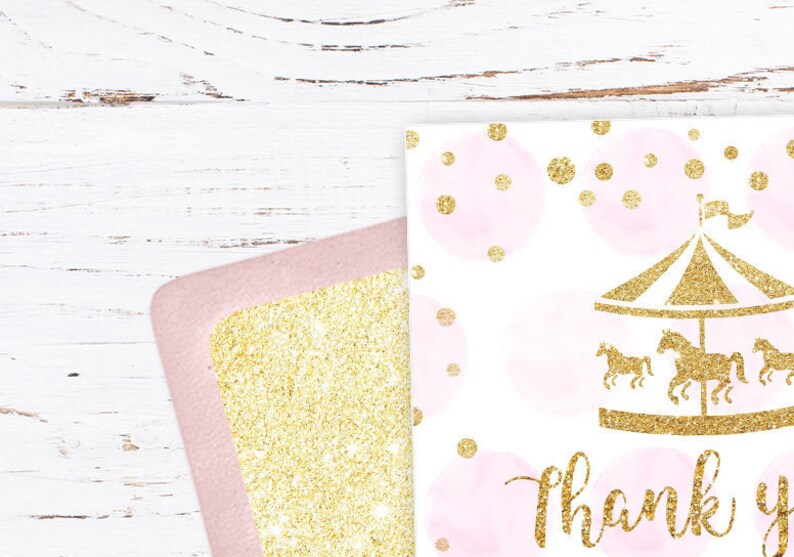 1st BIRTHDAY PARTY Girl Thank You Card First Birthday Thank Etsy