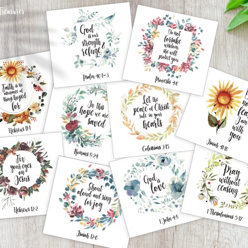 Bible Verse Cards Printable 3x2.5 Instant Download 9 - Etsy