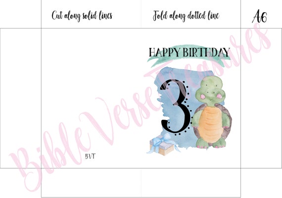 3rd Birthday Printable Happy Birthday Card Diy Card Boys Etsy