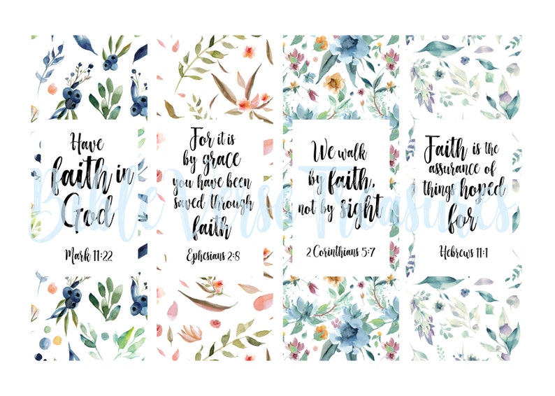 printable bookmarks set of 8 faith bible verse texts etsy