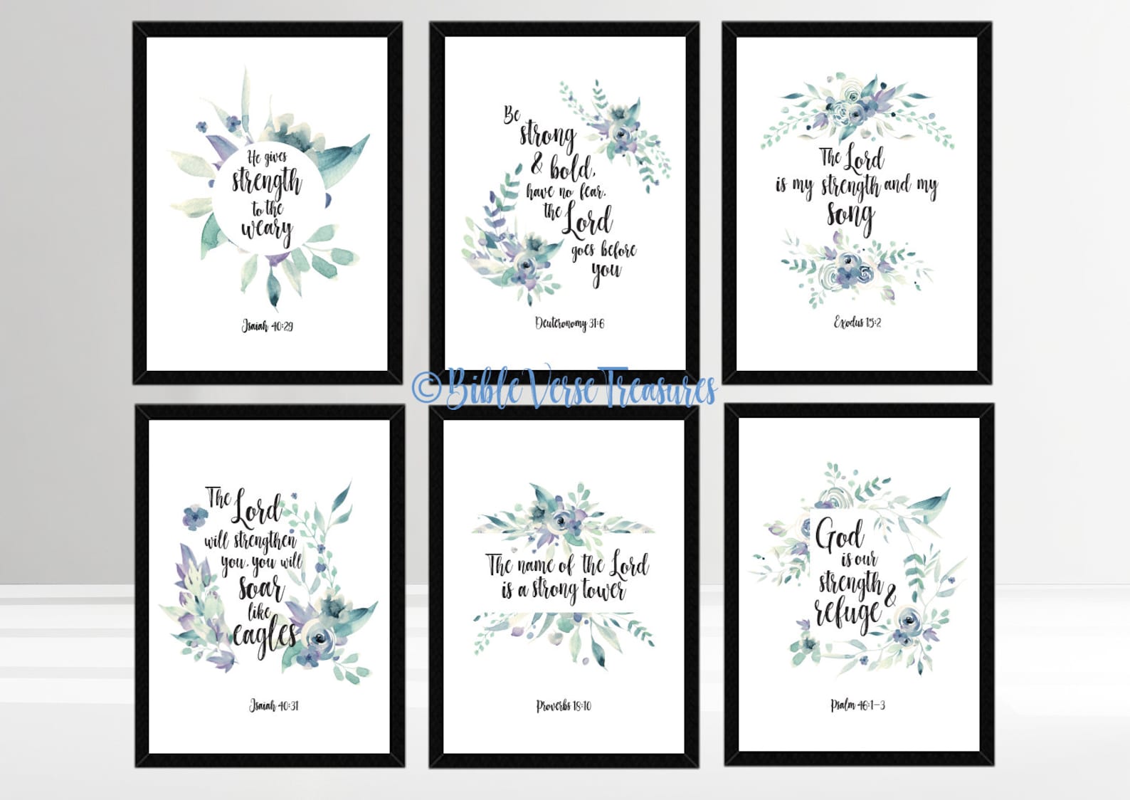 Set of 6 Printable Bible Verses About Strength Scripture - Etsy UK