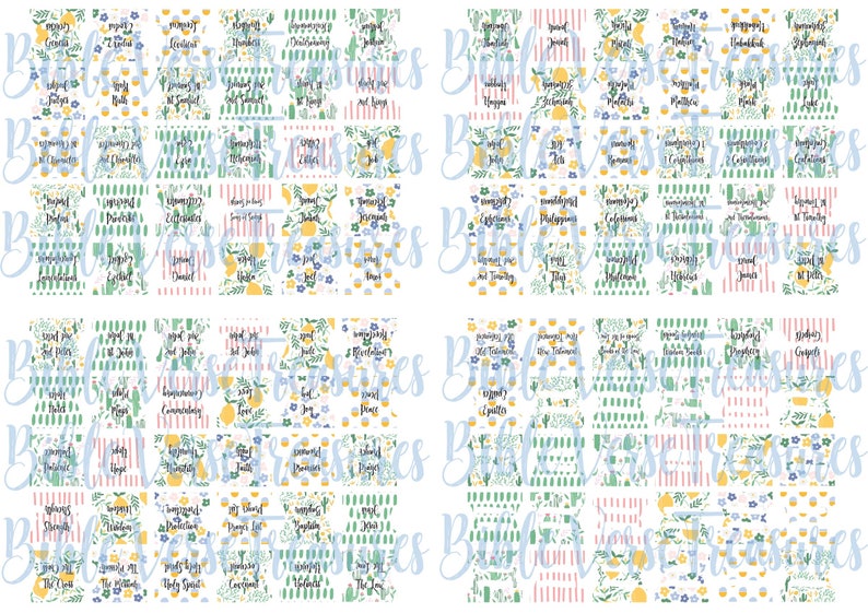 Printable Bible Tabs Instant Download Themed Tabs &amp; Blank Tabs - Etsy