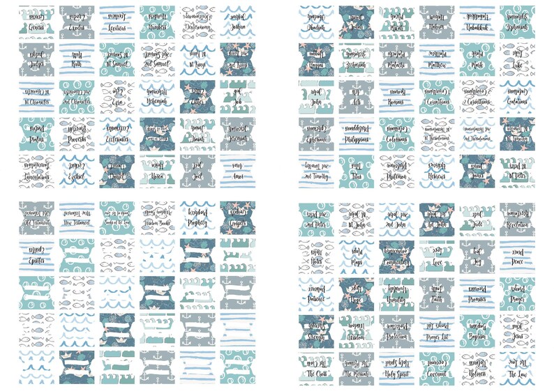 Printable Bible Tabs Instant Download Themed Tabs &amp; Blank Tabs - Etsy