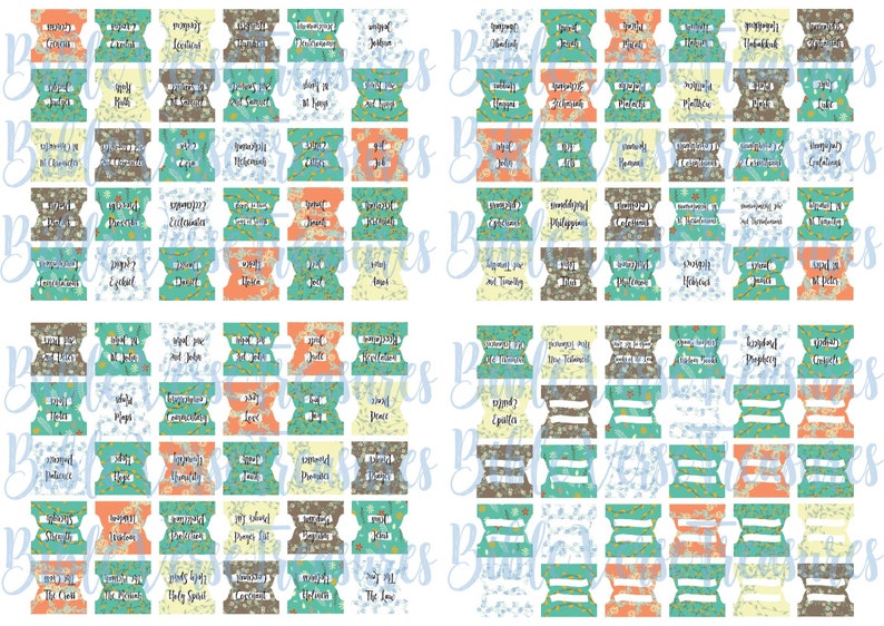 Printable Bible Tabs Instant Download Themed Tabs &amp; Blank Tabs - Etsy