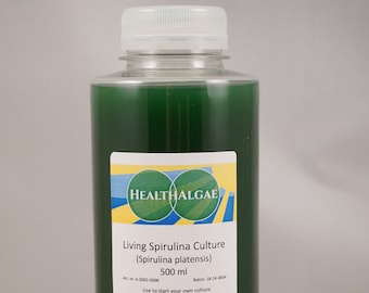 Live Spirulina platensis culture (500 ml) - Live algae - start culture - grow living Spirulina at home, Grow your own living Spirulina