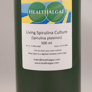 Live Spirulina platensis culture 500 ml Live algae start culture grow living Spirulina at home, Grow your own living Spirulina image 2